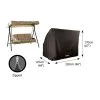 Bosmere D505 - Storm Hammock Cover - Black Three Seater