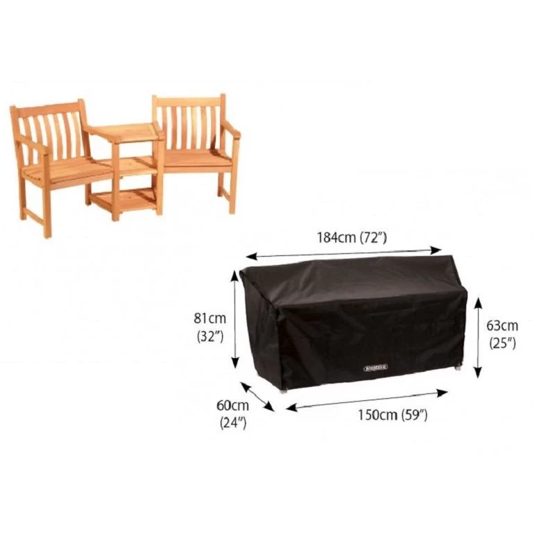 Bosmere D620 - Storm Conversation Seat Cover - Black Bosmere D620 - Storm Conversation Seat Cover - Black -Garden Goodies Shop Bosmere D620 Storm Black Conversation Seat Cover