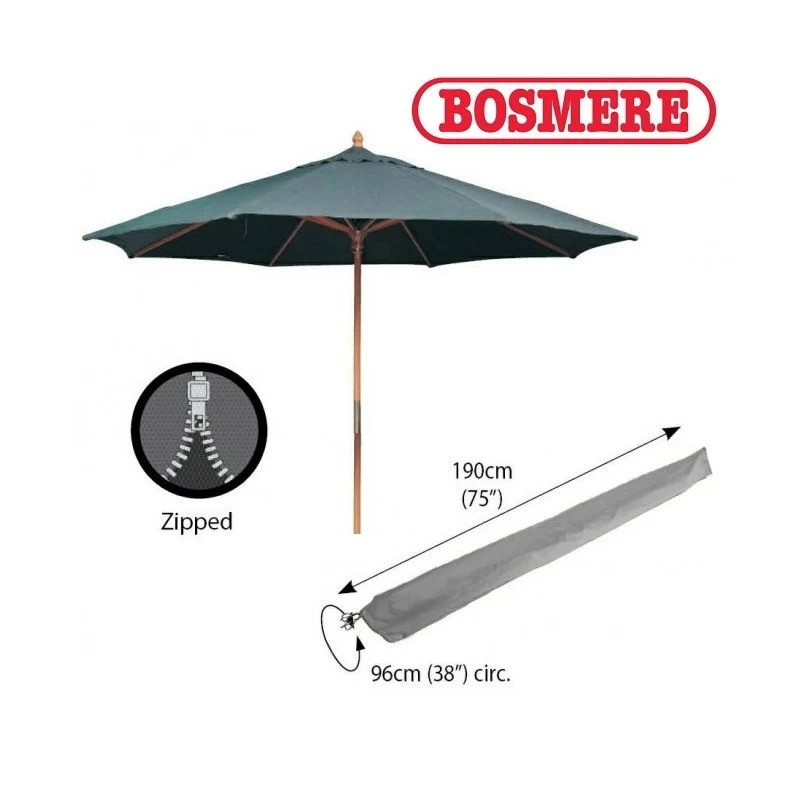 Bosmere U595 - Extra Large Parasol Cover with Zip Grey Bosmere U595 - Extra Large Parasol Cover With Zip Grey -Garden Goodies Shop Bosmere U595 Extra Large Parasol Cover with Zip Grey