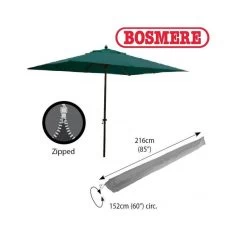 Bosmere U596 - Giant Parasol Cover With Zip Thunder Grey